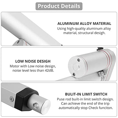 Justech Linear Motor Linear Drive 12V Spindle Drive Actuator Adjusting Drive Gate Opener Linear Actuator Motor