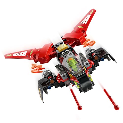 LEGO NINJAGO Ninja Action Speeder - 3-in-1 toy with 2 Ninja bikes, 1 jet, and 6 minifigures, including Kai and Frak - Rise of the Dragons gift for boys aged 8 and up - 71844