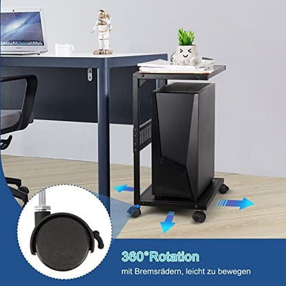 Which PC Stand Iron Computer Stand 2 Layer CPU Holder with Wheels for Desk (C-Style Small)