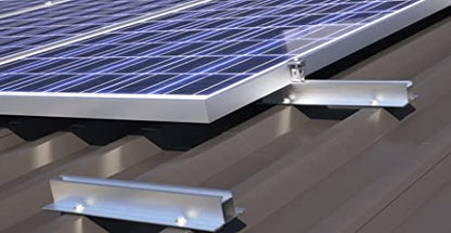 Warmfei Solar Panel Mounting Bracket System, PV Module Mounting with 230MM Aluminum Profile and Adjustable Clamp for 4X Solar Module 30-35mm Thickness, Solar Panel Mounting for Metal Roof Flat Roof Trapezoidal Sheet