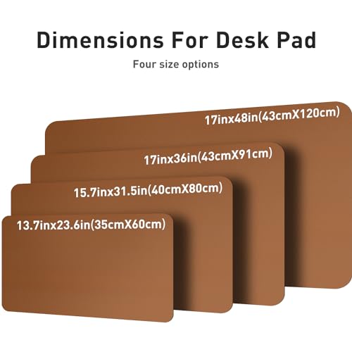 Aothia desk pad, mouse pad, office desk mat, non-slip PU leather desk mat, waterproof writing pad for office and home (Brown, 23.6" x 13.7")