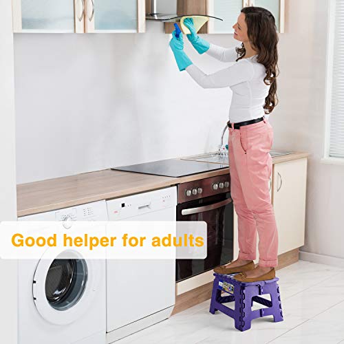 HOUSE DAY 22cm Folding Step Stool - Foldable Kids Stool Folding Chair Foldable Kids Stool Foldable, Foldable Stool Foldable Foldable Stool Foldable Kids Footstool (Purple)