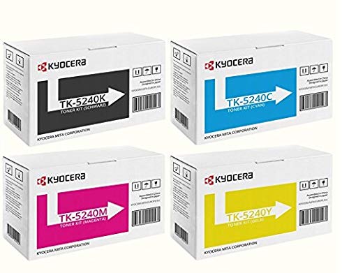 4x TK-5240 Kyocera Original Toner for Ecosys M5526cdn M5526cdw P5026cdn P5026cdw - including Tonerliga Touchpen Ballpoint Pen