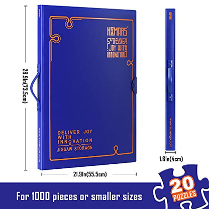 HXMARS Puzzle Storage Folder for 1000 Pieces: Puzzle organizer with large capacity, portable with 20 pockets, dustproof and protective puzzle accessory.