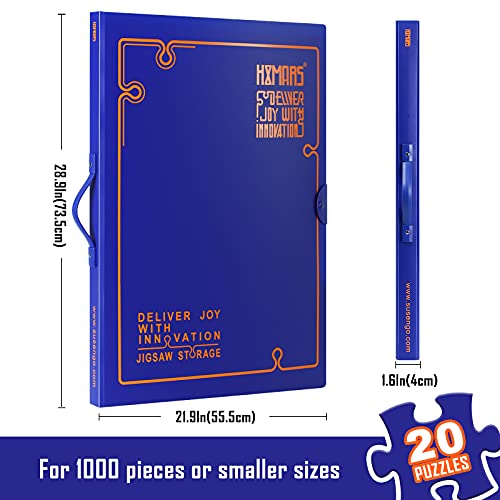 HXMARS Puzzle Storage Folder for 1000 Pieces: Puzzle organizer with large capacity, portable with 20 pockets, dustproof and protective puzzle accessory.