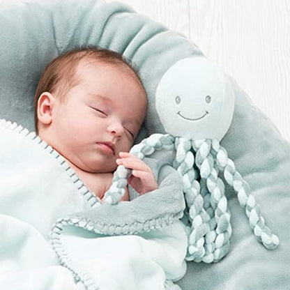Nattou Octopus Plush Toy, For Newborns and Premature Babies, 23 cm, Mint Green