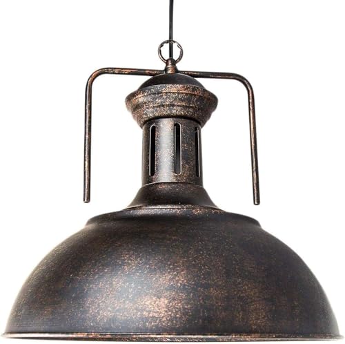 FRIDEKO HOME Pendant Light Dining Table Vintage, Ceiling Light Rustic Industrial Hanging Lamp Ø40cm Wide Living Room Retro Ceiling Light Black Bedroom Lamp Dining Table Lamp Kitchen Lamp Rustic Style