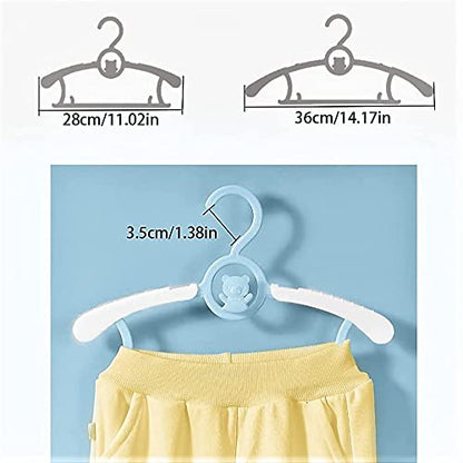 HGYZE Baby Growing Clothes Hanger Kids, Stackable Hanger - Hooks - Pants Stand, Non-Slip Baby Clothes Hanger Kids Hanger for Children's Clothing Wardrobe, Space Saving (Color) 20 Pieces