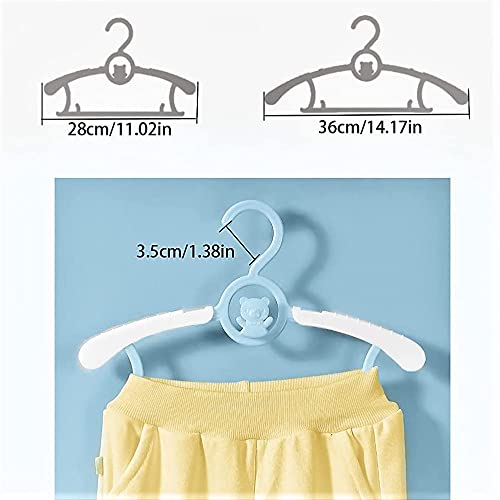 HGYZE Baby Growing Clothes Hanger Kids, Stackable Hanger - Hooks - Pants Stand, Non-Slip Baby Clothes Hanger Kids Hanger for Children's Clothing Wardrobe, Space Saving (Color) 20 Pieces