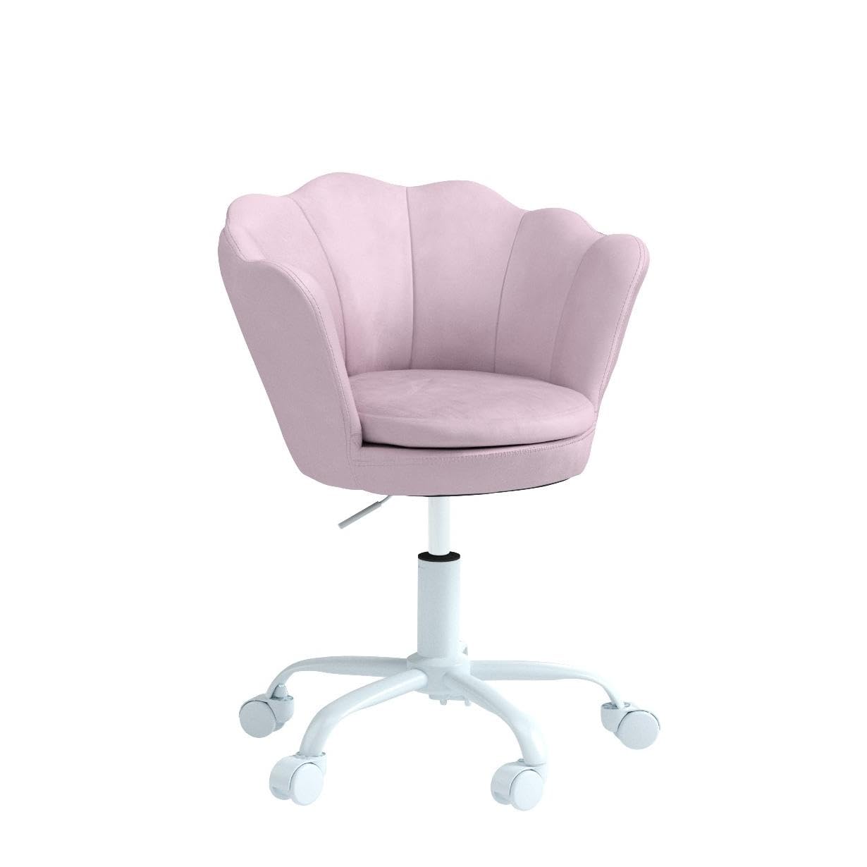 Wahson Velvet Kids Desk Chair Swivel Chair with Armrests for Girls Children Study Office Chair Height Adjustable (Light Pink)