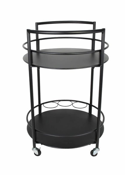 Decor passion serving trolley made of metal, black, Ø 46 x 69 cm, beverage cart, bar cart.