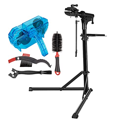 CXWXC Bike Repair Stand, height adjustable and made of aluminum alloy for easy assembly and repair of bikes (Rifle Black).