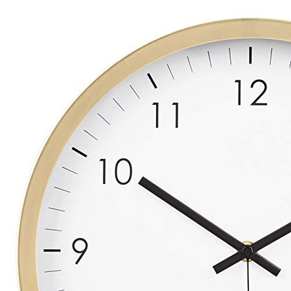 Amazon Basics - Wall Clock, Traditional Design, 30.5 cm, Brass Color