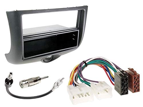 1 Din Radio installation kit including radio fascia, radio connection cable, and antenna adapter for Toyota Yaris Verso P1 1999-2003.