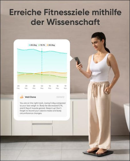 eufy by Anker WiFi Fitness Tracking Smart Scale P3, smart scale with analysis, virtual 3D body model, digital scale with 16 measurements, heart rate, BMI, Bluetooth, with app