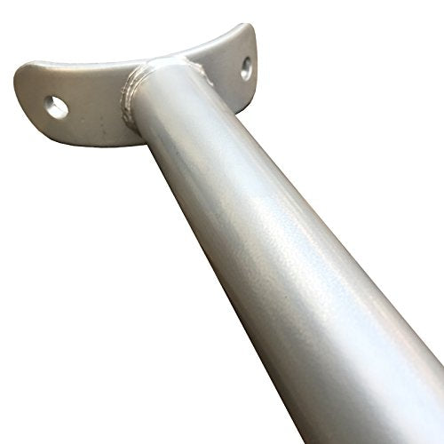 Metal powder coated round wood bar, 120cm, gray.