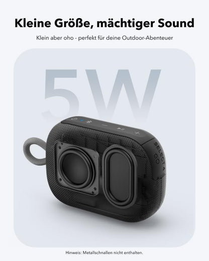 Soundcore by Anker Select 4 Go Bluetooth Speaker, portable mini speaker for shower, with 20h playtime, IP69 water and dustproof, floatable, powerful sound for indoor, outdoor & hiking.