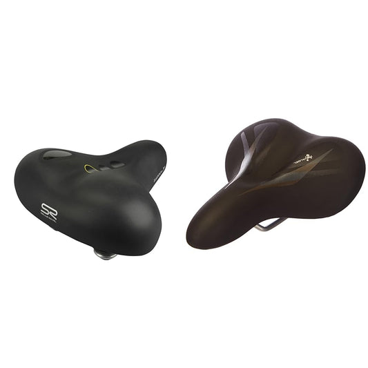 Selle Royal Adult Elastomer Gel Touring Saddle, Black, One Size & Women's Gel Trekking Saddle, Black, One Size.