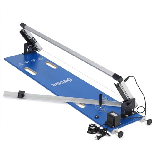 BAUTEC Styrofoam Cutter GAZELLE 2.1 (200W) » Tabletop device with stand feet + STYROCUTTER 250W in carrying case » Professional set: 10 cutting wires, grinding rasp, 6 Styrogrips » Cutting length 1,300mm