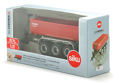 siku 6786, 3-axle hooklift chassis with container, 1:32 scale, remote controlled, for SIKU CONTROL vehicles with trailer hitch, metal/plastic, red