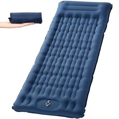 HOUSEPRO Isomatte Self-Inflating, 11cm Upgrade Airbag Camping Mat, Inflatable Sleeping Pad, Camping Mattress, Air Mattress for Camping, Camping Mat with Foot Pump and Pillow for Outdoor