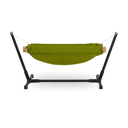 Baby Hammock with Stand. Made from 100% cotton, this travel-friendly baby hammock comes with a wooden swing stand for your little one to rest and play comfortably.