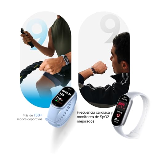 Xiaomi Smart Band 9 Fitness Tracker with AMOLED Display (1200 Nits), SpO2 Tracking, Sleep and Heart Rate Monitor, Notifications, 5ATM Waterproof, Mi Fitness App, Arctic Blue.
