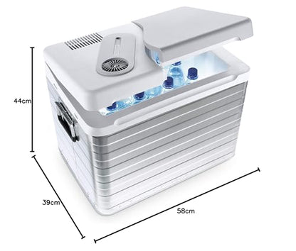 Mobicool Q40 AC/DC - Portable Electric Aluminum Cooler, 39 liters, 12V and 230V for car, truck, boat, RV, and outlet, Aluminum housing