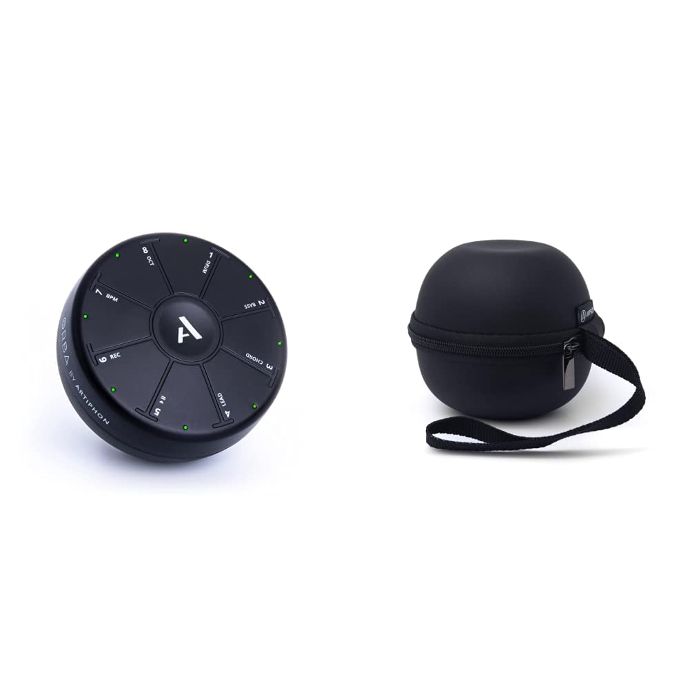 Artiphon Orba portable synthesizer looper MIDI controller for on-the-go, Black & Travel Case for the Orba synthesizer looper MIDI controller transport bag softshell, Black