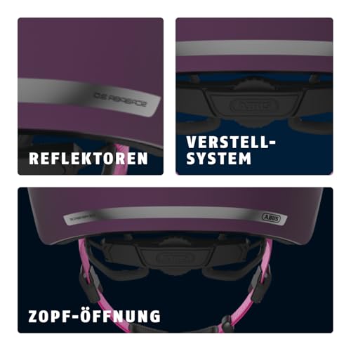 ABUS City Helmet Scraper 3.0 ACE - Durable bike helmet for urban commuting - for women and men - Purple/Pink, Size M