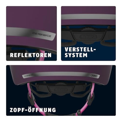 ABUS City Helmet Scraper 3.0 ACE - Durable bike helmet for urban commuting - for women and men - Purple/Pink, Size M