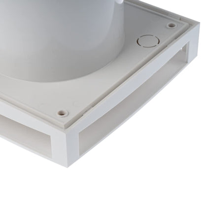 EUROPLAST Ø 125mm white bathroom fan with front cover, quiet operation, switch activation for light.