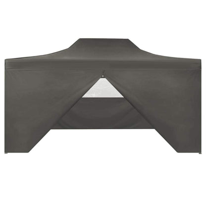 Festnight Pop-Up Canopy with 4 Sidewalls | Party Tent | Garden Tent | Garden Pavilion | Event Tent | Event Pavilion | Anthracite Oxford 3 x 4.5 m