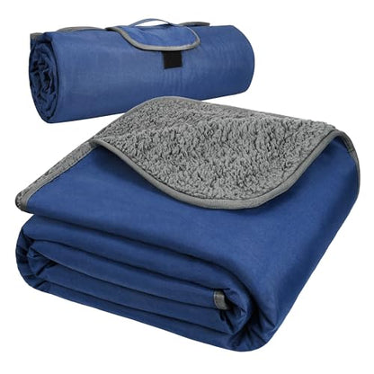 Kato Tirrinia camping blanket outdoor blanket picnic blanket travel blanket, love blanket sex blanket waterproof outdoor blanket, fleece thermal outdoor camping mat ultra light warm blanket 150x200, Navy