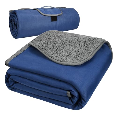 Kato Tirrinia camping blanket outdoor blanket picnic blanket travel blanket, love blanket sex blanket waterproof outdoor blanket, fleece thermal outdoor camping mat ultra light warm blanket 150x200, Navy