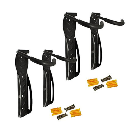 Schramm® 4-Piece Bike Wall Mount in black for 4 bikes. Wall brackets for bike storage.