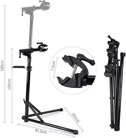 CXWXC Bike Repair Stand, height adjustable and made of aluminum alloy for easy assembly and repair of bikes (Rifle Black).