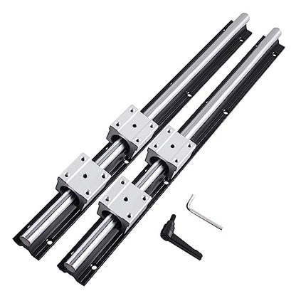CNCMAN SBR16 Linear Guide 1000mm 2 Pieces SBR16-1000mm Linear Rail with SBR16UU Slide Block, M5*20 Screws, Locking Handle, Allen Key, linear rails linear guides for CNC machines.