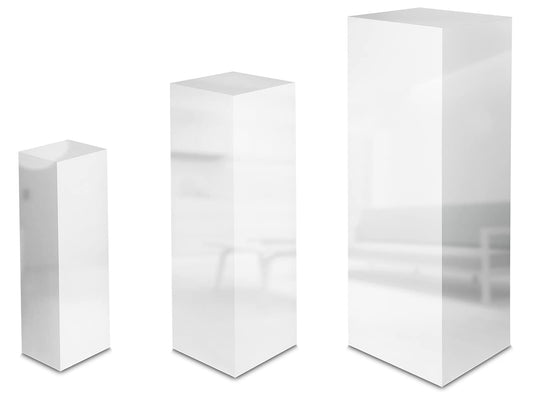 STEMA Seyfried decorative column, pedestal available in 3 sizes (60x17x17 cm, high-gloss white). Use as a flower column or plant stand.