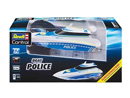 Revell Control Police Boat I Remote-controlled RC boat I for kids and adults aged 8 and up I With Li-ion battery for hours of action I With ergonomic pistol remote control I 2.4 GHz