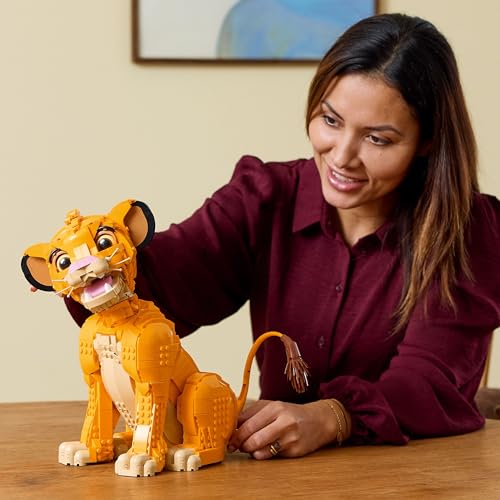 LEGO | Disney Simba, the young Lion King, collectible building toy with creative animal figure, relaxing activity for adults, gift idea for movie fans 43247