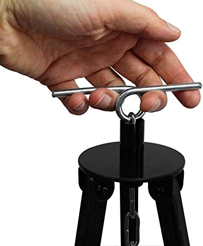 Grillplanet® set 22 L goulash kettle with tripod black 1.80 m and lid (22-liter original Hungarian goulash pot fire pot kettle goulash pot fire kettle cooking kettle mulled wine kettle soup pot kettle)