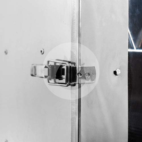 Multifunctional smoker oven made of 1.4016 Cr stainless steel with viewing window.