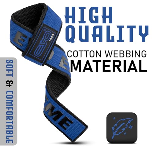 EVO Fitness lifting straps are perfect for bodybuilding and intense workouts like deadlifts. They are suitable for both men and women. Get yours in blue today!