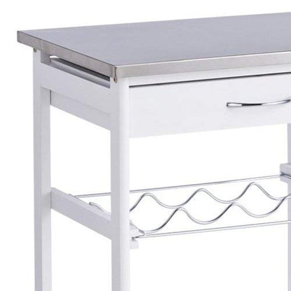 Zeller 13772 kitchen trolley with stainless steel top, white, approx. 47 x 37 x 82 cm