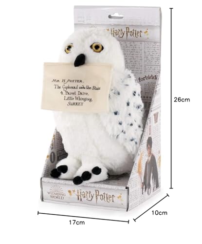 Play by Play Harry Potter - Hedwig White Owl Plush with Magnetic Envelope and Display 9.45"/24cm - Super soft quality