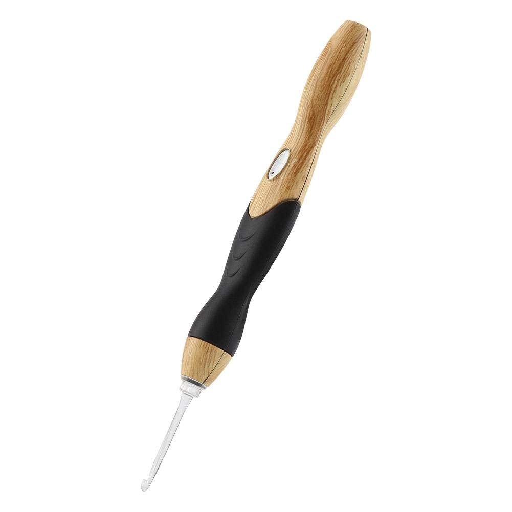 LED Crochet Hook Set, 9-in-1, USB Rechargeable, Illuminated Crochet Hooks with Light, Hand Weaving Sewing Tools (Silicone Handle)