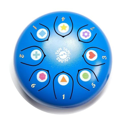Montessori children's drum - handpan tongue drum for kids aged 3-6, easy to play, promotes creativity & concentration, comes with mallets, music book & bag.