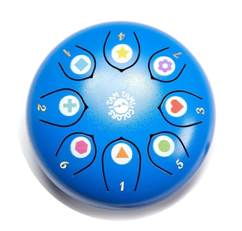 Montessori children's drum - handpan tongue drum for kids aged 3-6, easy to play, promotes creativity & concentration, comes with mallets, music book & bag.