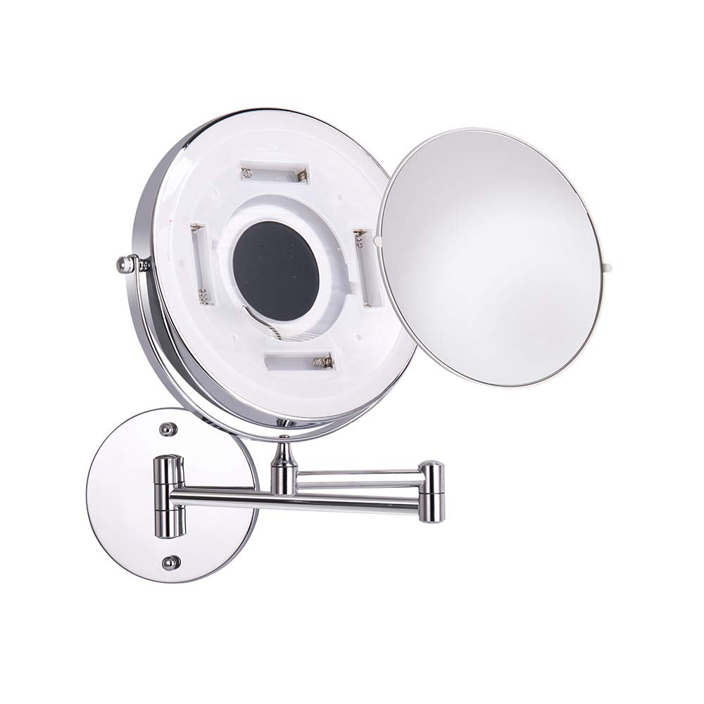 Loywe Illuminated Makeup Mirror 10x with LED Lighting Wall Mount Touchscreen for Bathroom, Beauty Studio, Spa, and Hotel EU Plug, LW70